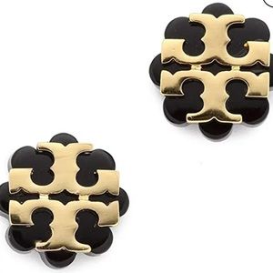 Tory Burch logo flower resin stud earrings
